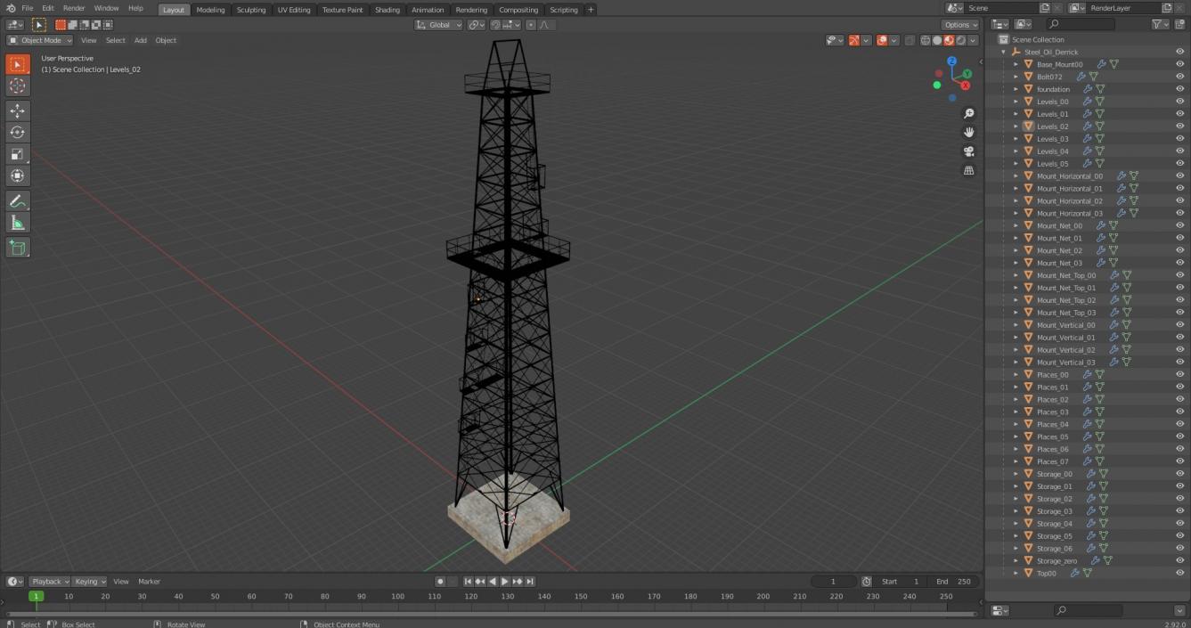 Steel Oil Derrick 3D