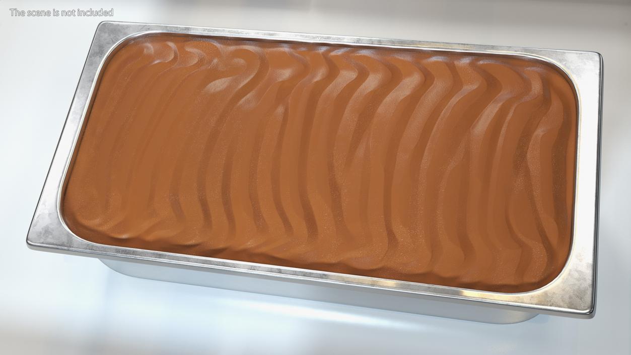 Ice Cream Tray Chocolate Untouched Surface 3D