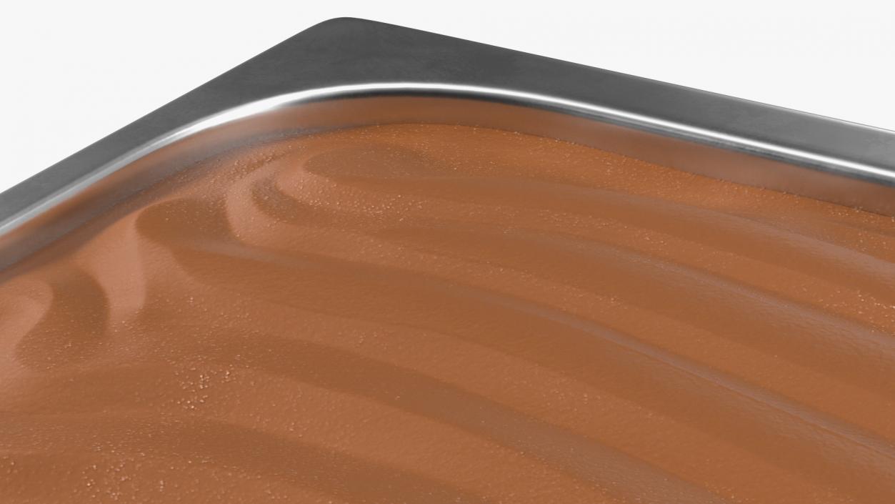 Ice Cream Tray Chocolate Untouched Surface 3D