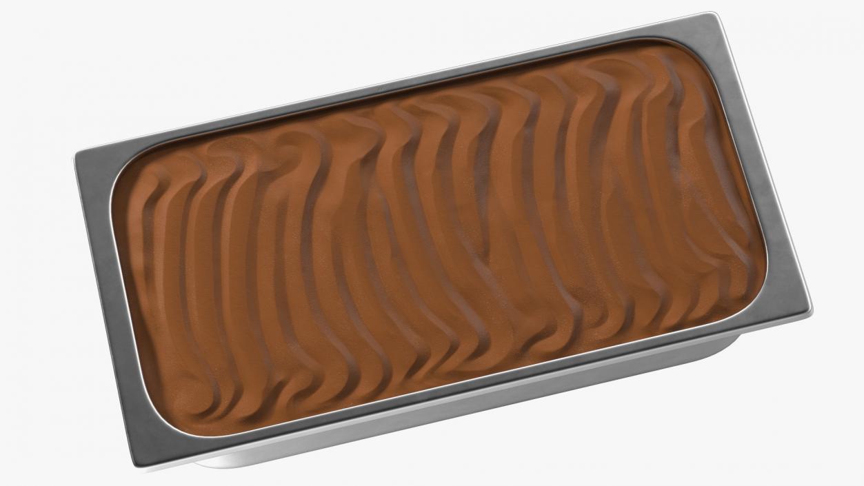 Ice Cream Tray Chocolate Untouched Surface 3D