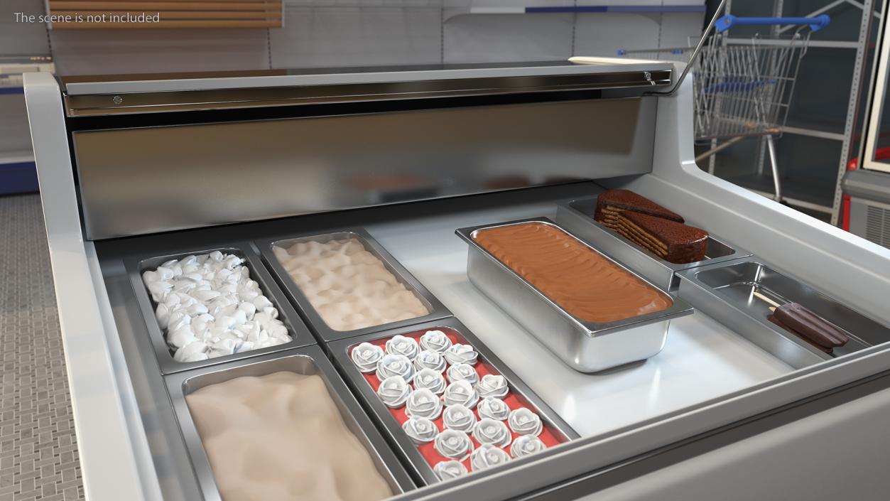 Ice Cream Tray Chocolate Untouched Surface 3D