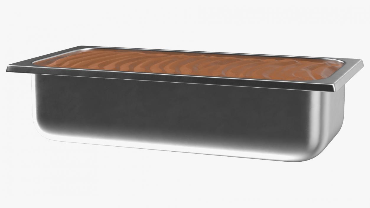 Ice Cream Tray Chocolate Untouched Surface 3D