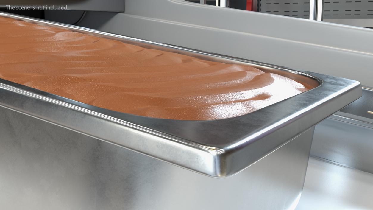 Ice Cream Tray Chocolate Untouched Surface 3D