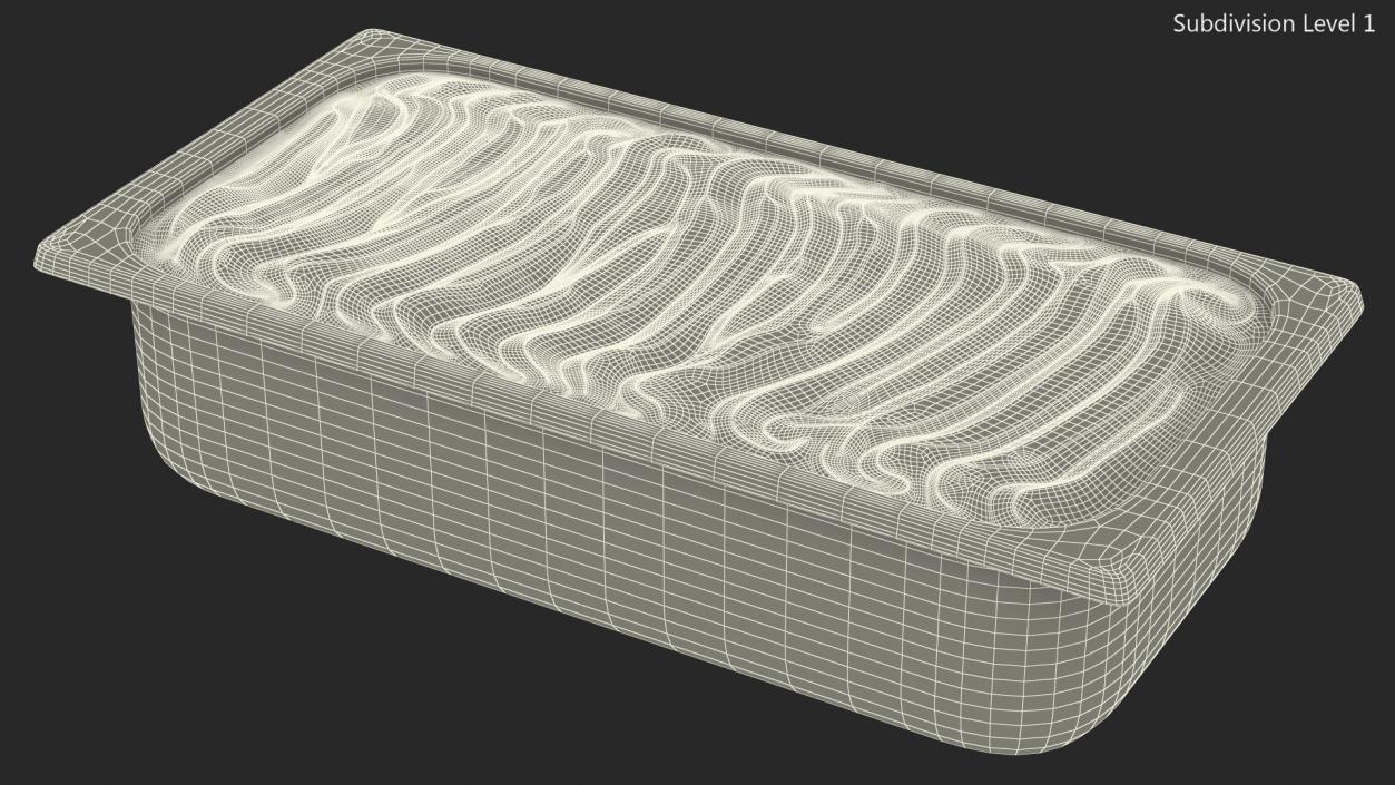 Ice Cream Tray Chocolate Untouched Surface 3D