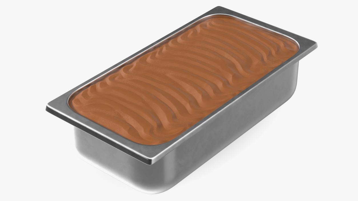 Ice Cream Tray Chocolate Untouched Surface 3D