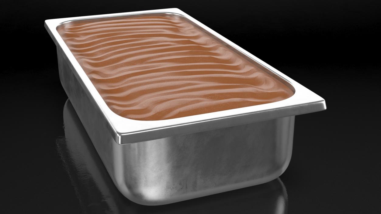 Ice Cream Tray Chocolate Untouched Surface 3D