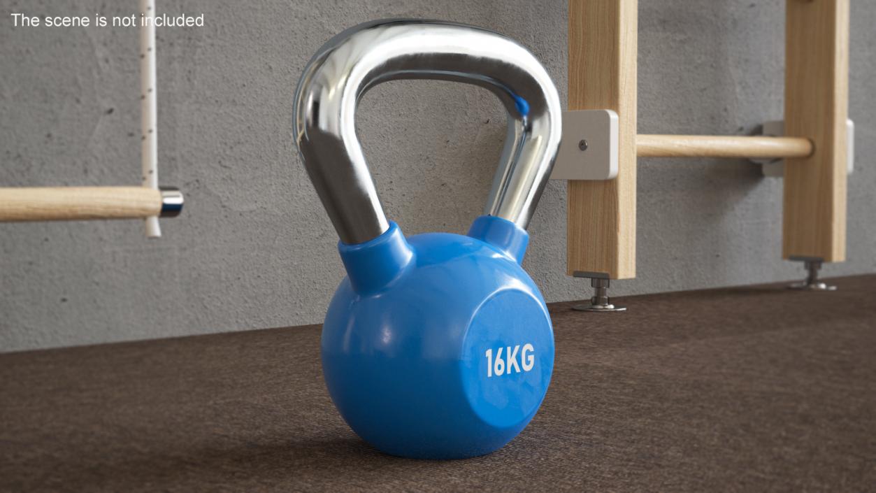 3D Strength Training Vinyl Coated Kettlebell 16kg