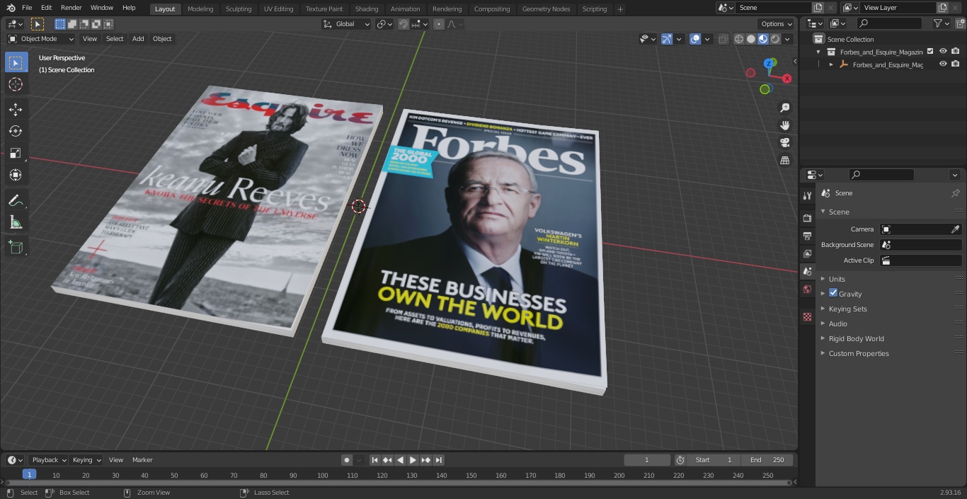 3D Forbes and Esquire Magazines model