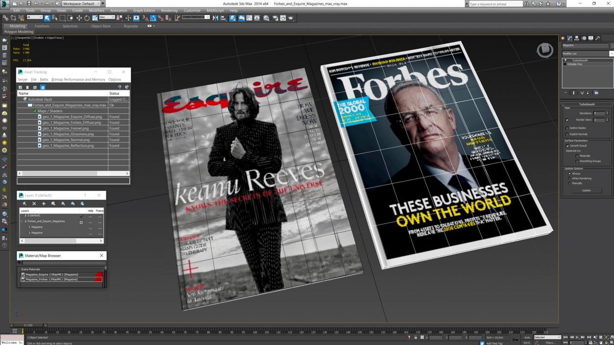 3D Forbes and Esquire Magazines model