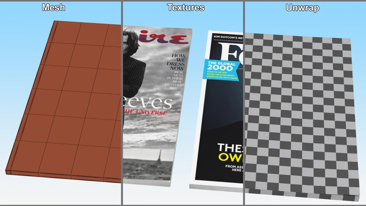 3D Forbes and Esquire Magazines model