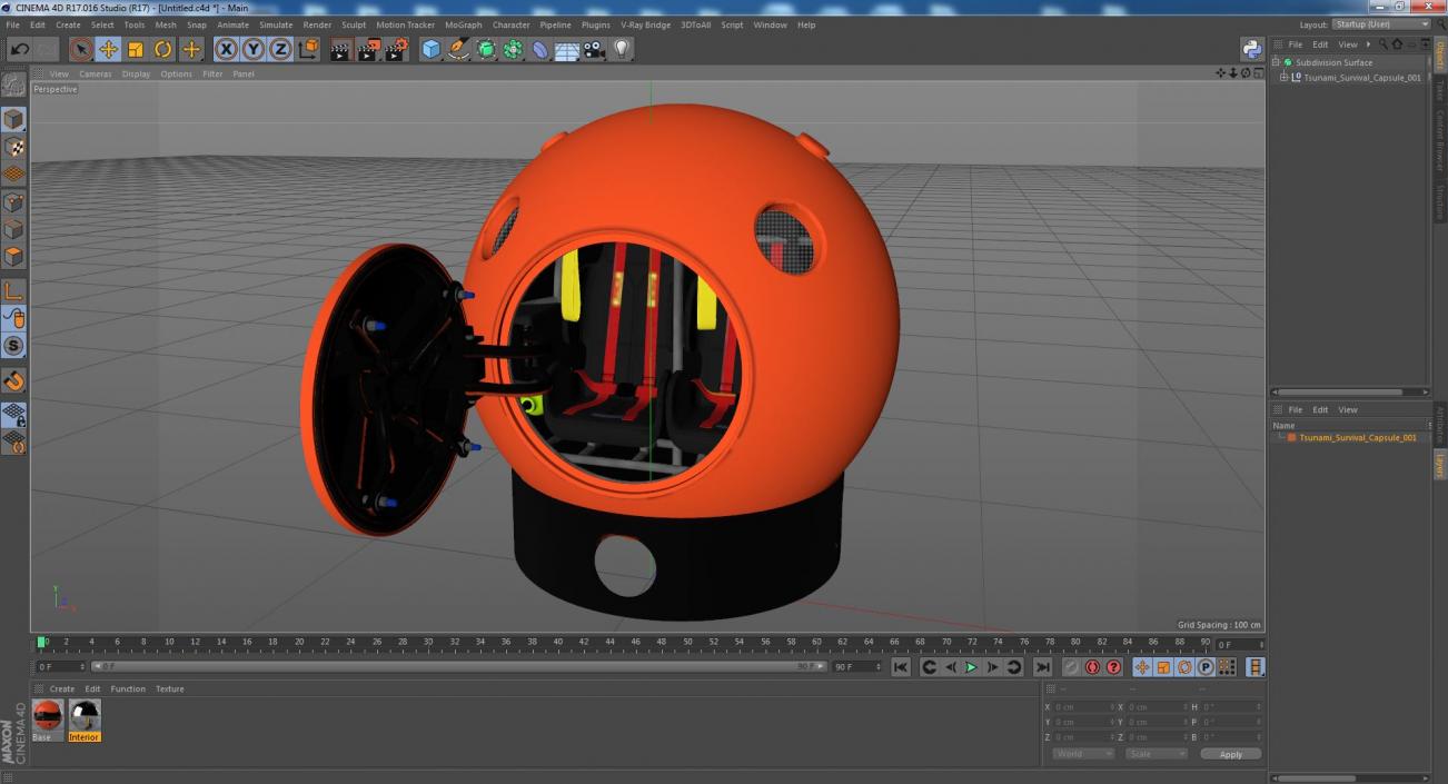 Tsunami Survival Capsule 3D model