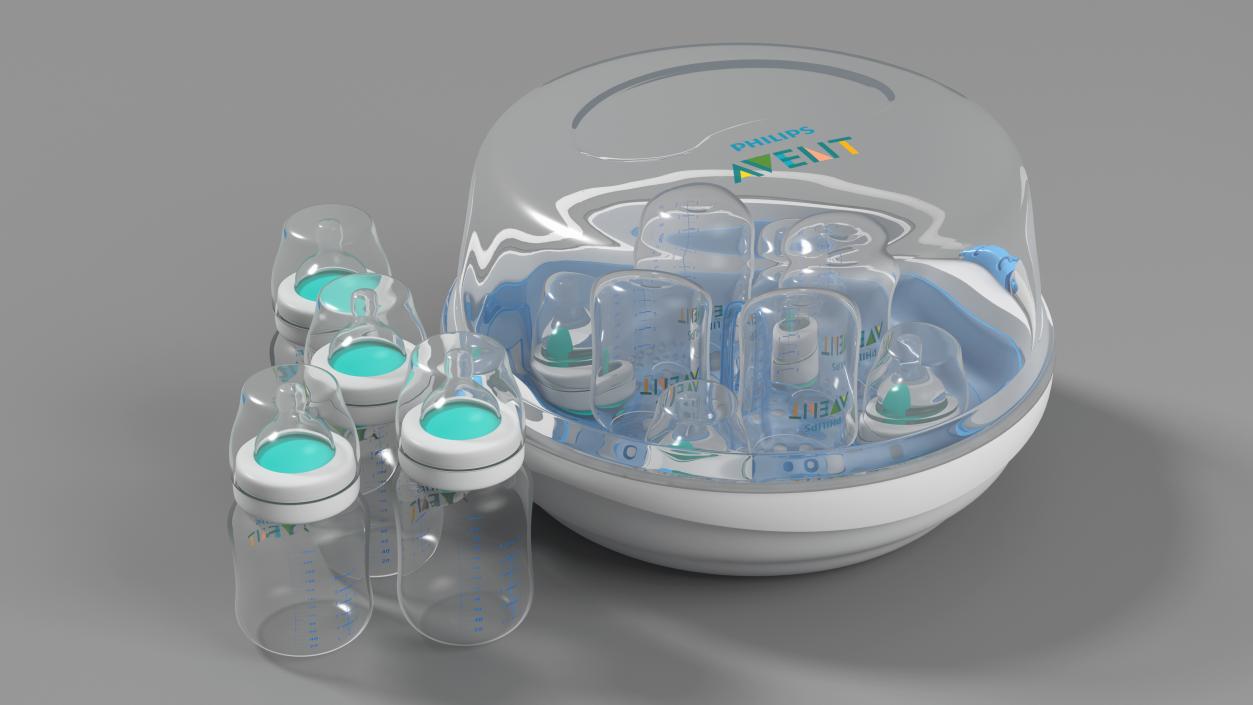 3D Philips AVENT Baby Bottles and Sterilizer