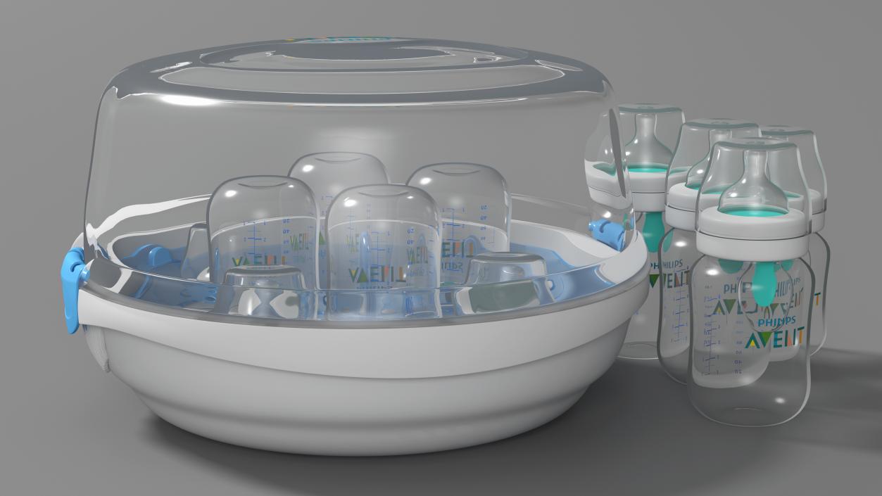 3D Philips AVENT Baby Bottles and Sterilizer