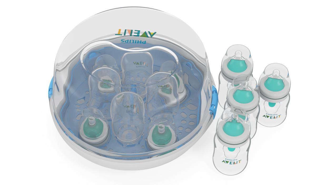 3D Philips AVENT Baby Bottles and Sterilizer