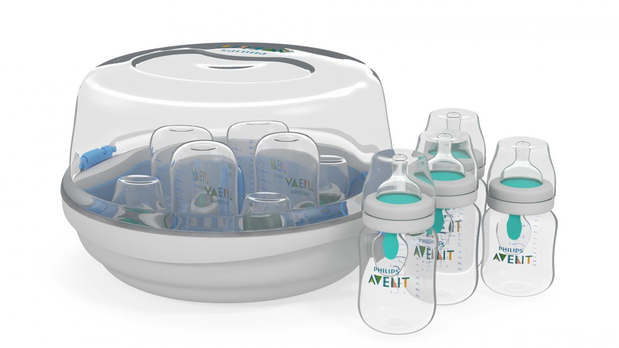 3D Philips AVENT Baby Bottles and Sterilizer