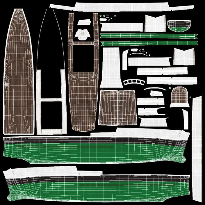 3D model Oceanographic Vessel with Helicopter and Submarine