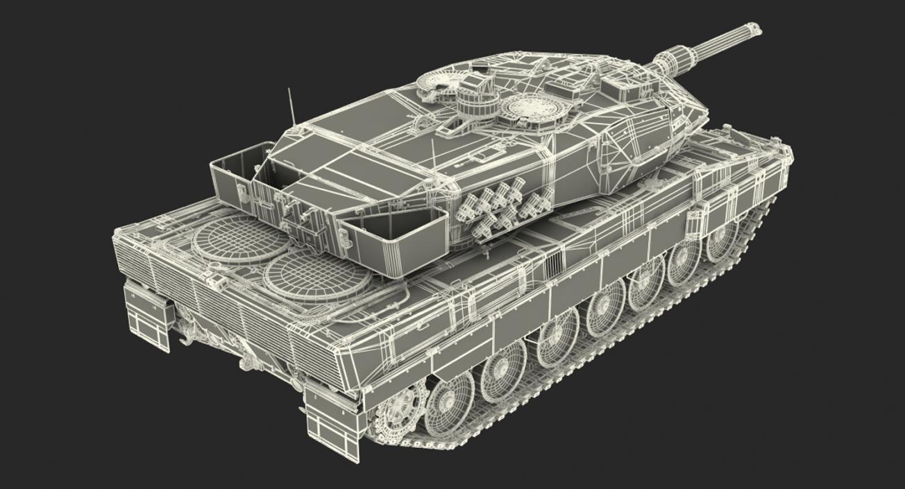 German Battle Tank Leopard 2A5 Rigged 3D