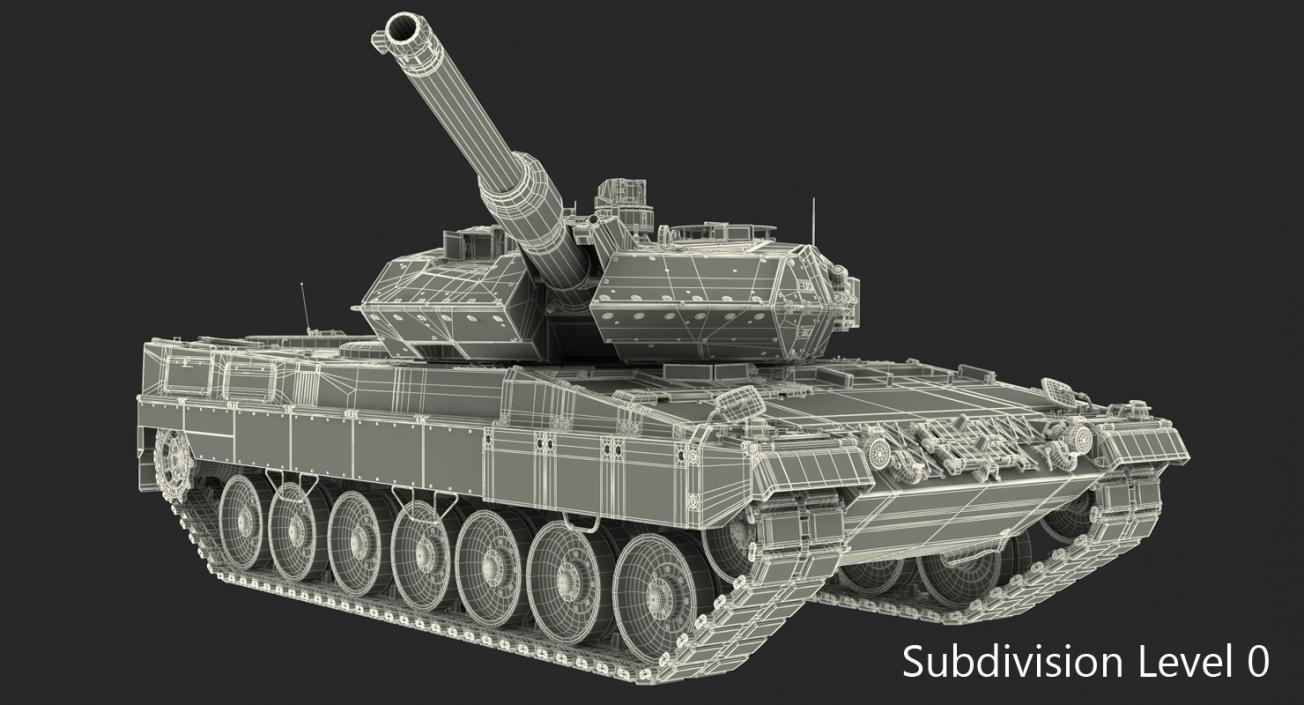 German Battle Tank Leopard 2A5 Rigged 3D