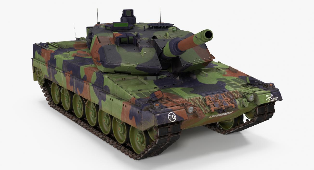 German Battle Tank Leopard 2A5 Rigged 3D