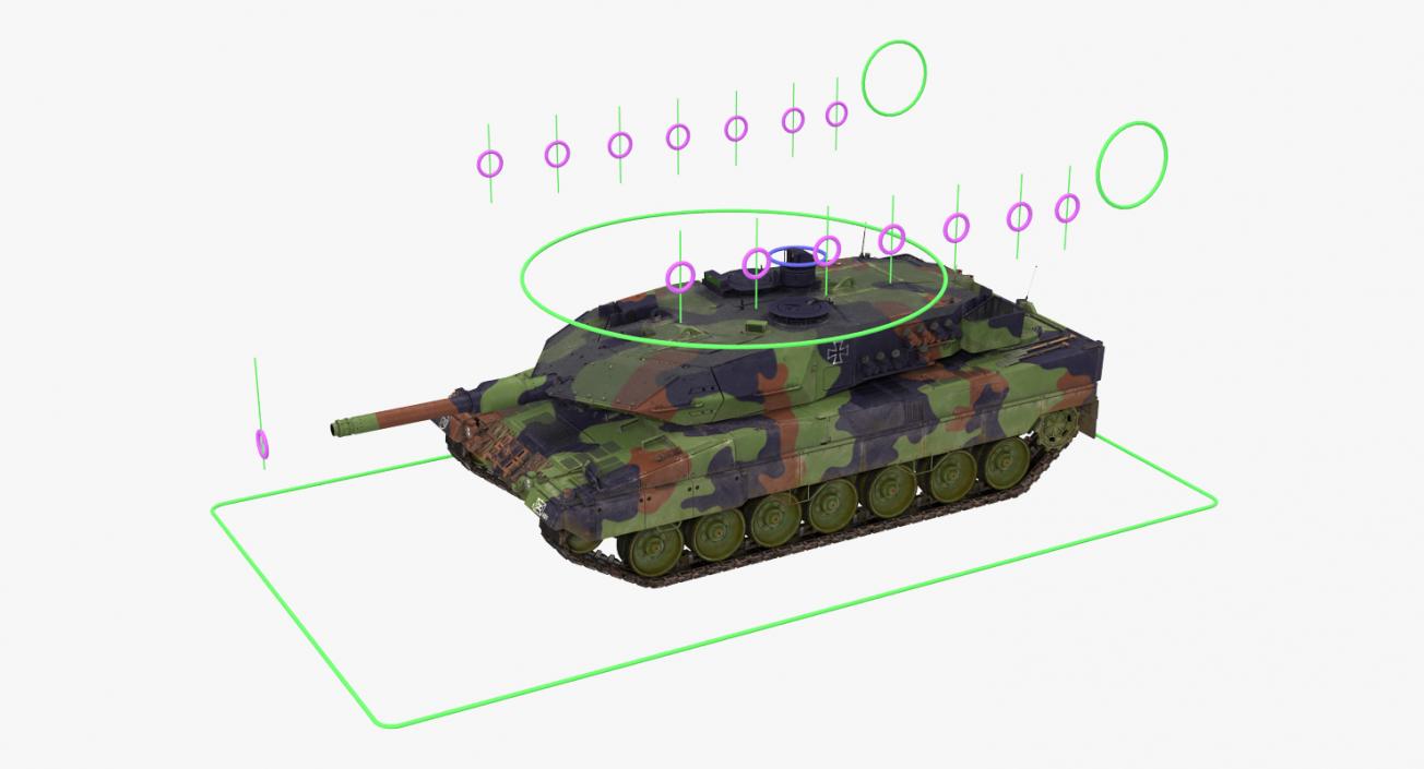 German Battle Tank Leopard 2A5 Rigged 3D