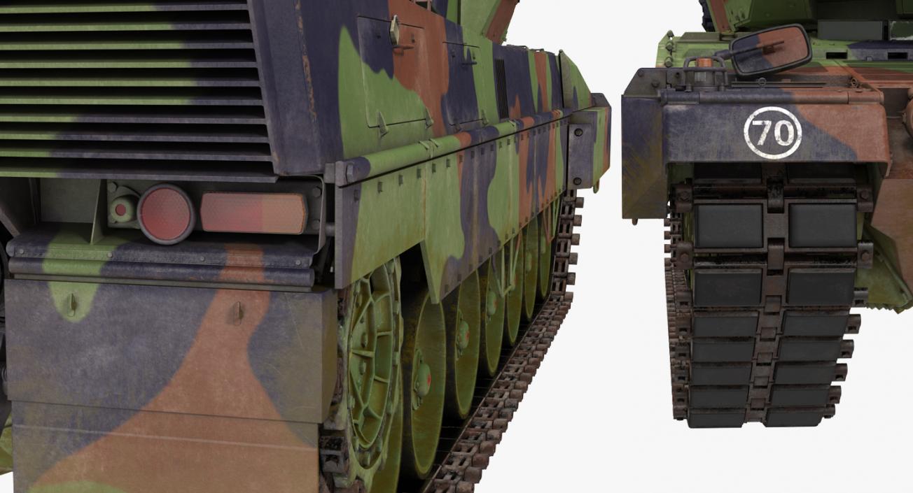 German Battle Tank Leopard 2A5 Rigged 3D