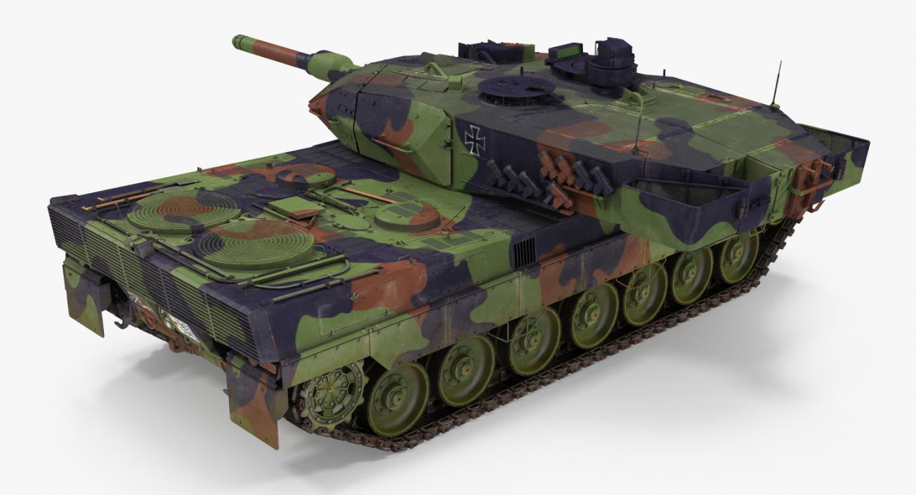 German Battle Tank Leopard 2A5 Rigged 3D