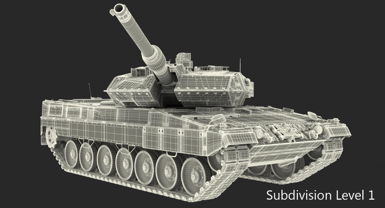 German Battle Tank Leopard 2A5 Rigged 3D