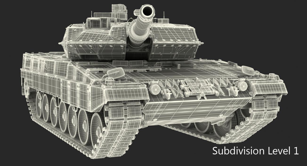 German Battle Tank Leopard 2A5 Rigged 3D