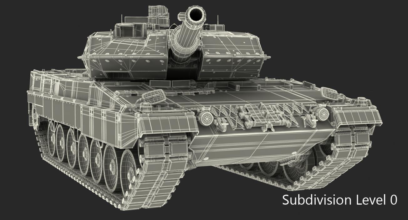 German Battle Tank Leopard 2A5 Rigged 3D