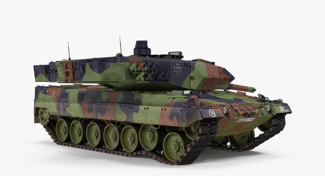 German Battle Tank Leopard 2A5 Rigged 3D