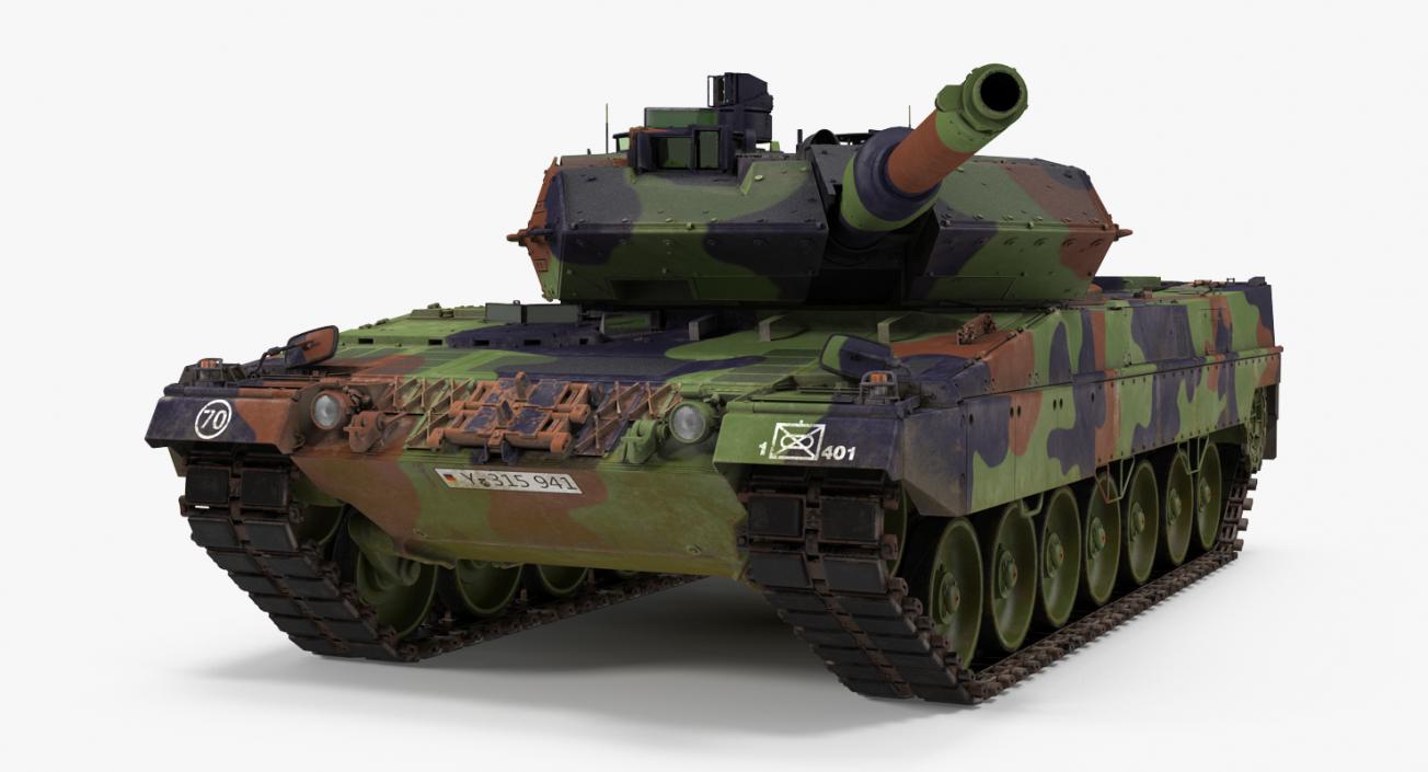 German Battle Tank Leopard 2A5 Rigged 3D