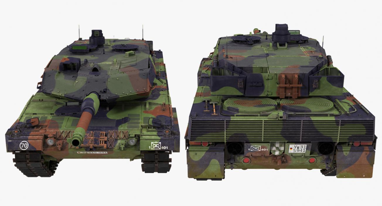 German Battle Tank Leopard 2A5 Rigged 3D