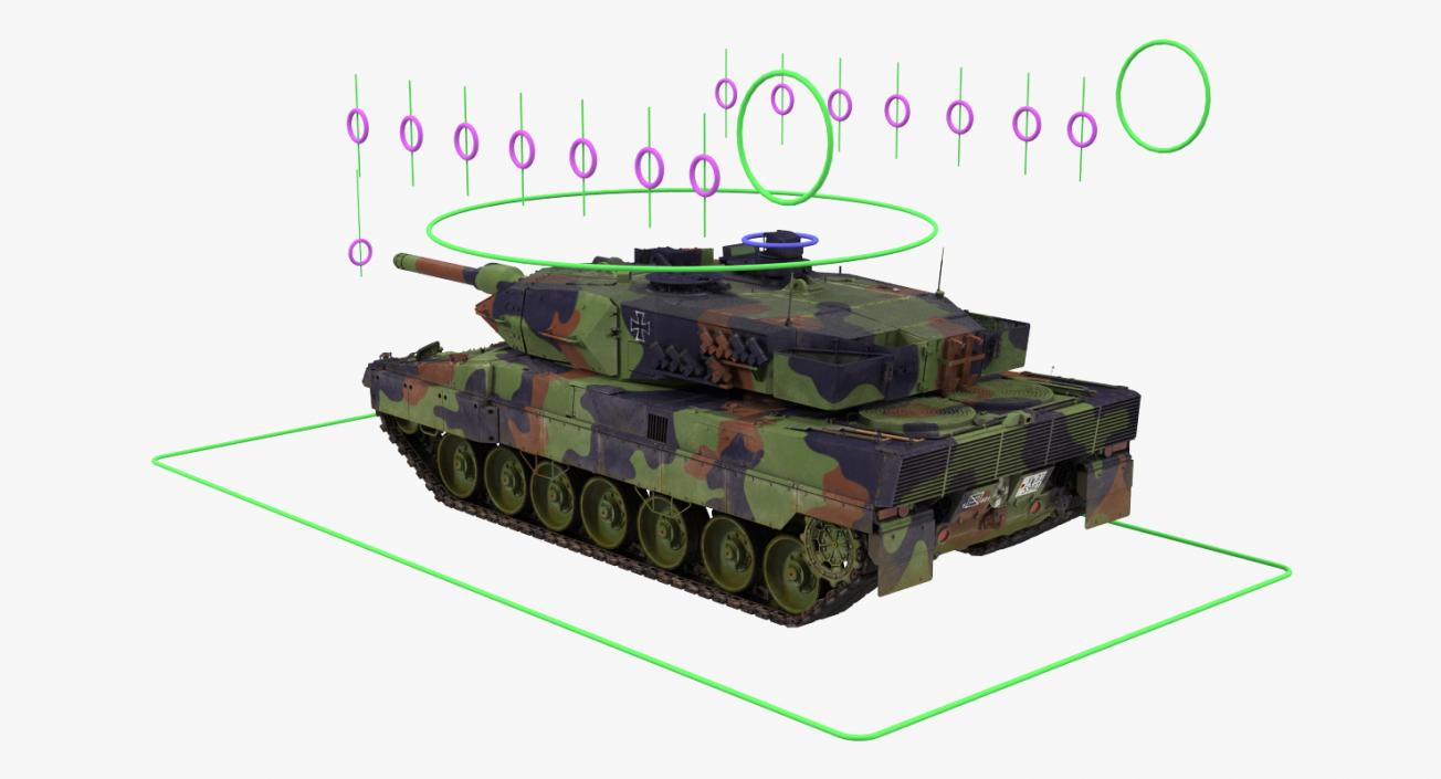 German Battle Tank Leopard 2A5 Rigged 3D