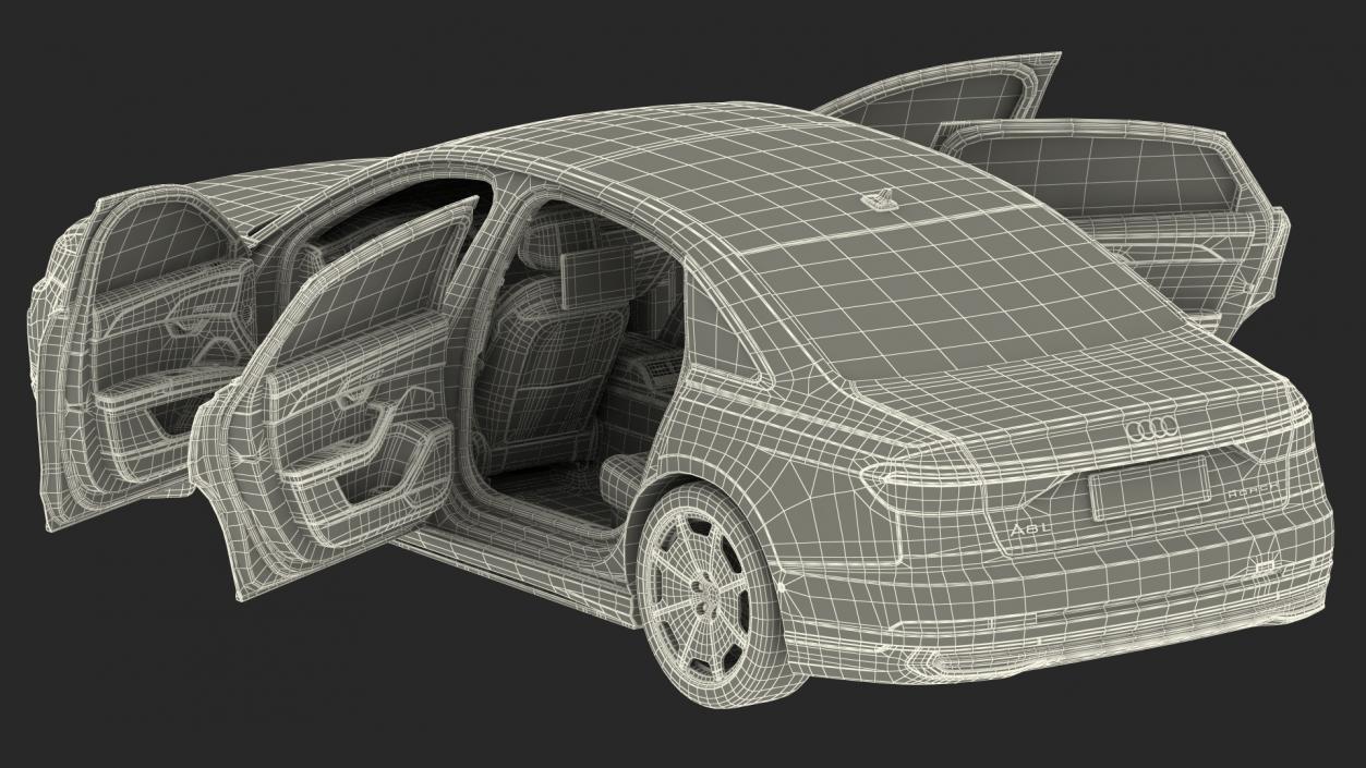 3D model Horch Audi A8L Luxury Sedan Green Rigged