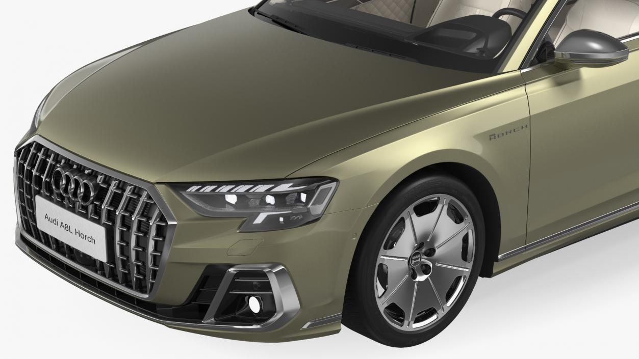 3D model Horch Audi A8L Luxury Sedan Green Rigged