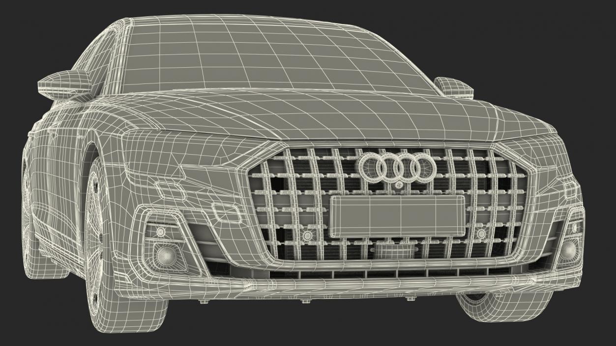 3D model Horch Audi A8L Luxury Sedan Green Rigged