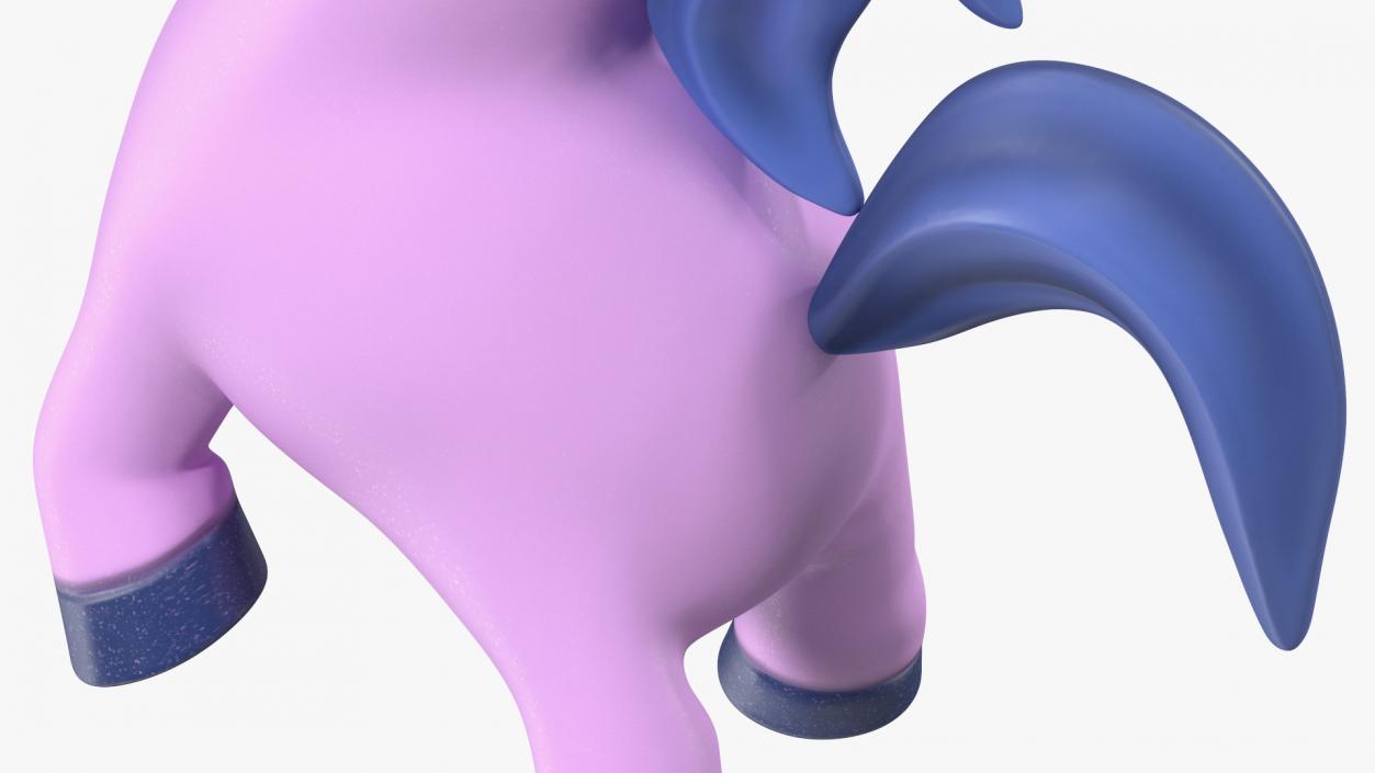 3D Pink Cartoon Unicorn Jumping Pose model