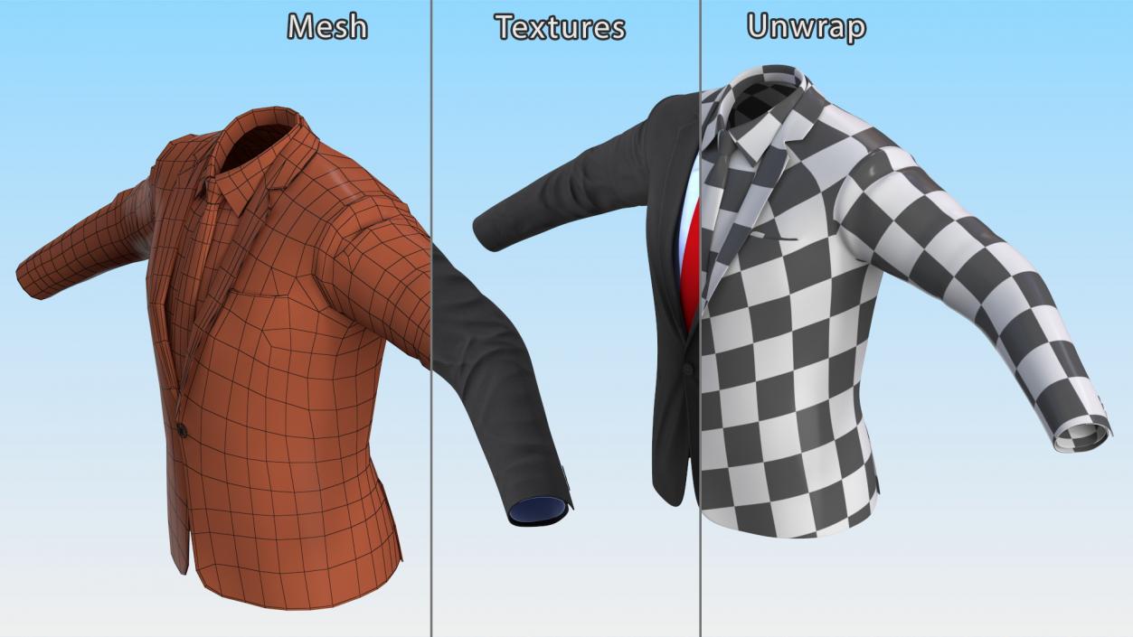 3D Mens Formal Suit Jacket model