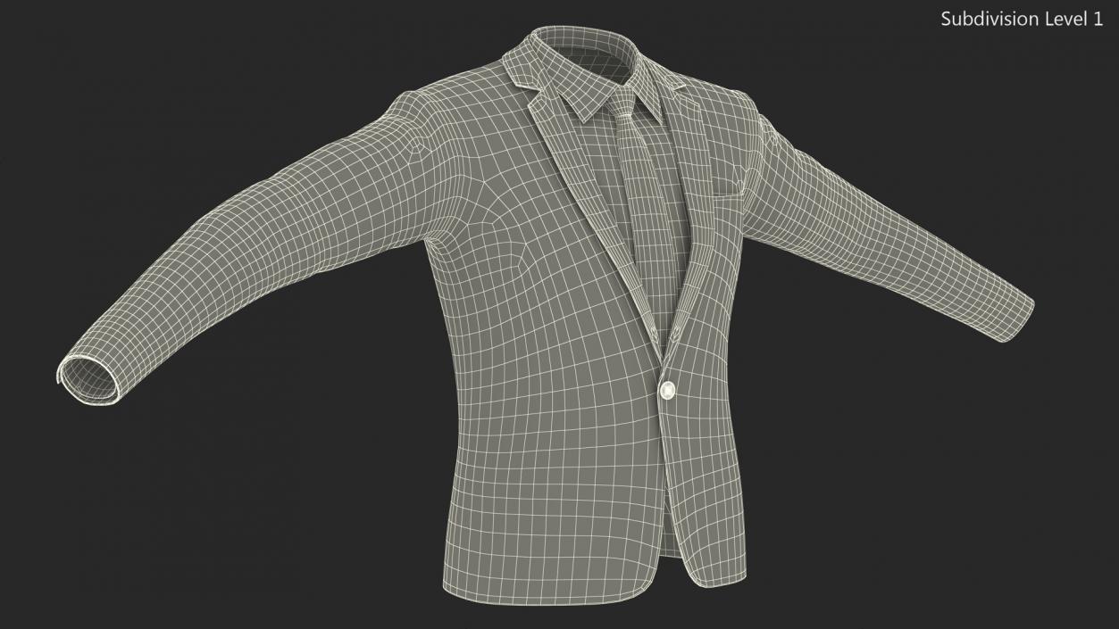 3D Mens Formal Suit Jacket model