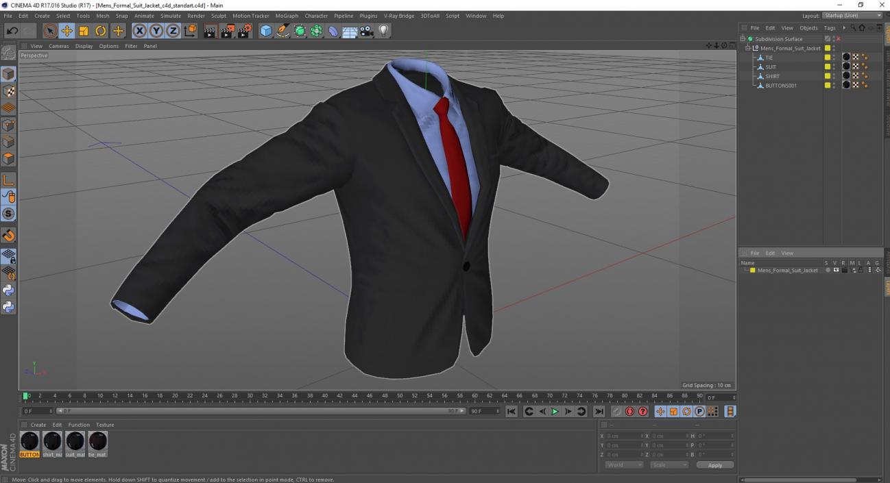 3D Mens Formal Suit Jacket model