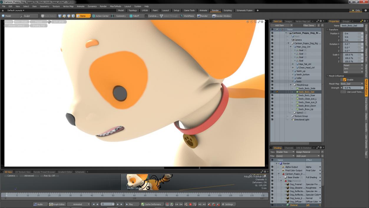 3D Cartoon Puppy Dog Rigged for Modo model