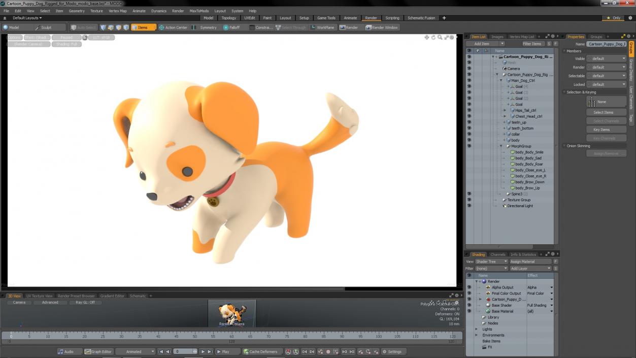 3D Cartoon Puppy Dog Rigged for Modo model