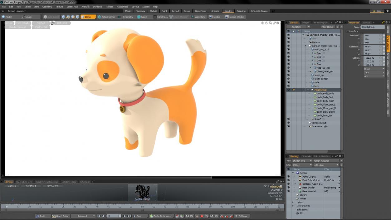 3D Cartoon Puppy Dog Rigged for Modo model