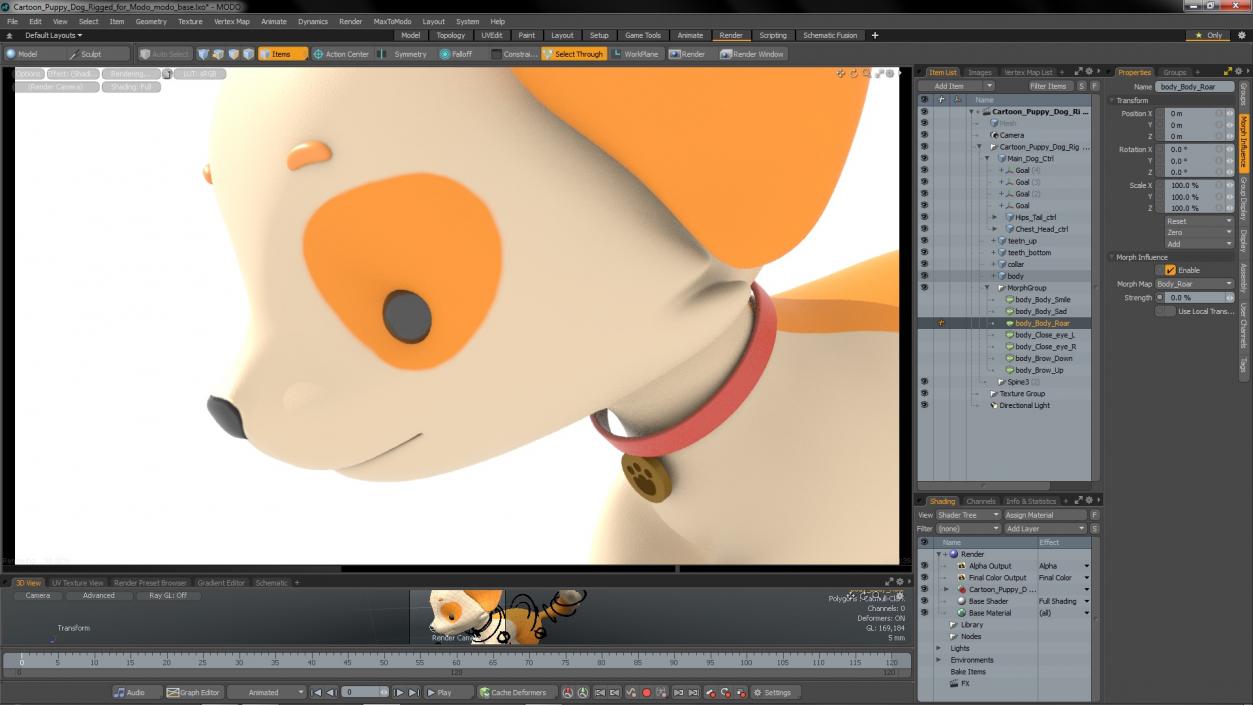 3D Cartoon Puppy Dog Rigged for Modo model