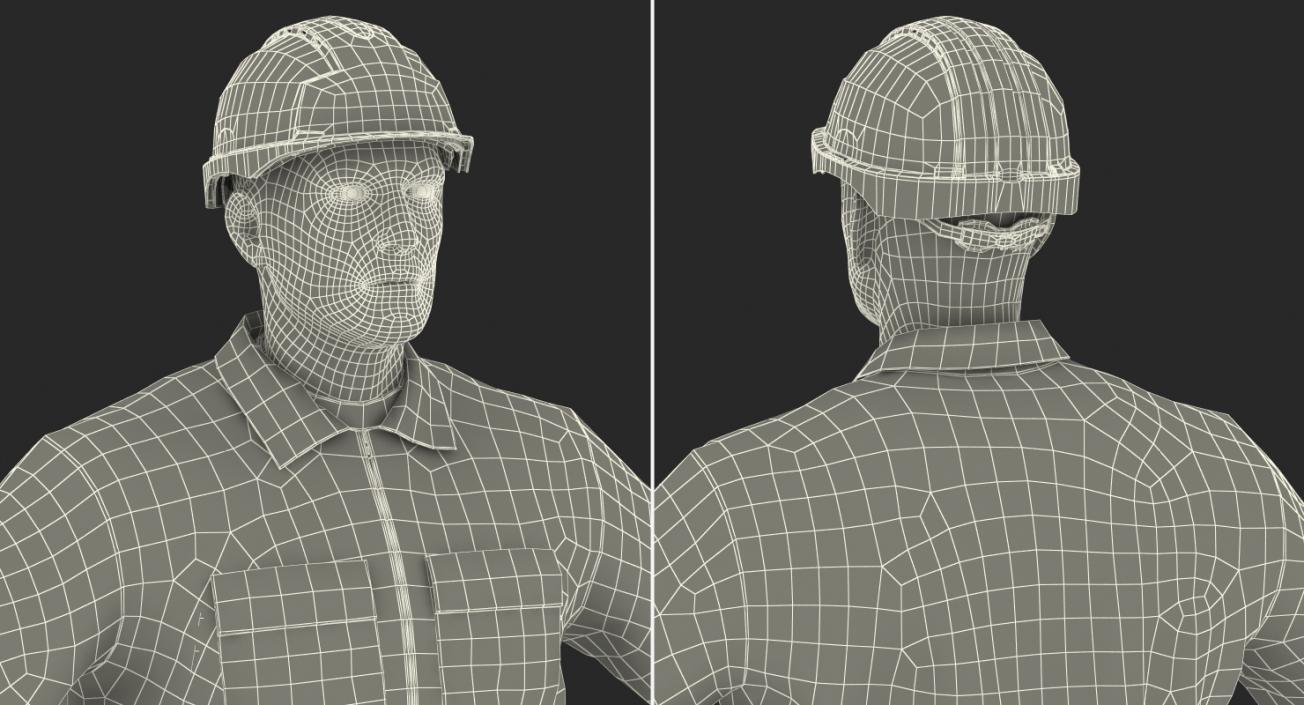 Worker With Hardhat 3D model