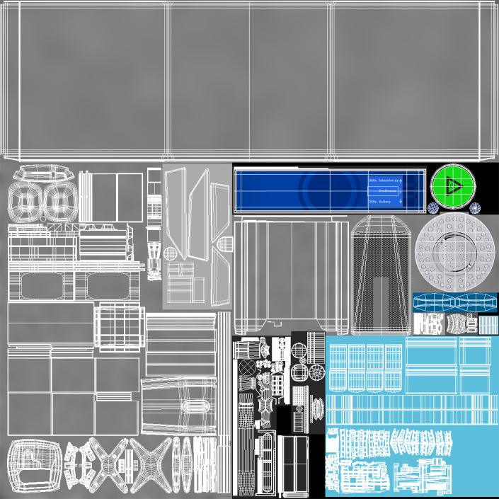 3D Dishwasher Hobart with Unloading Table model