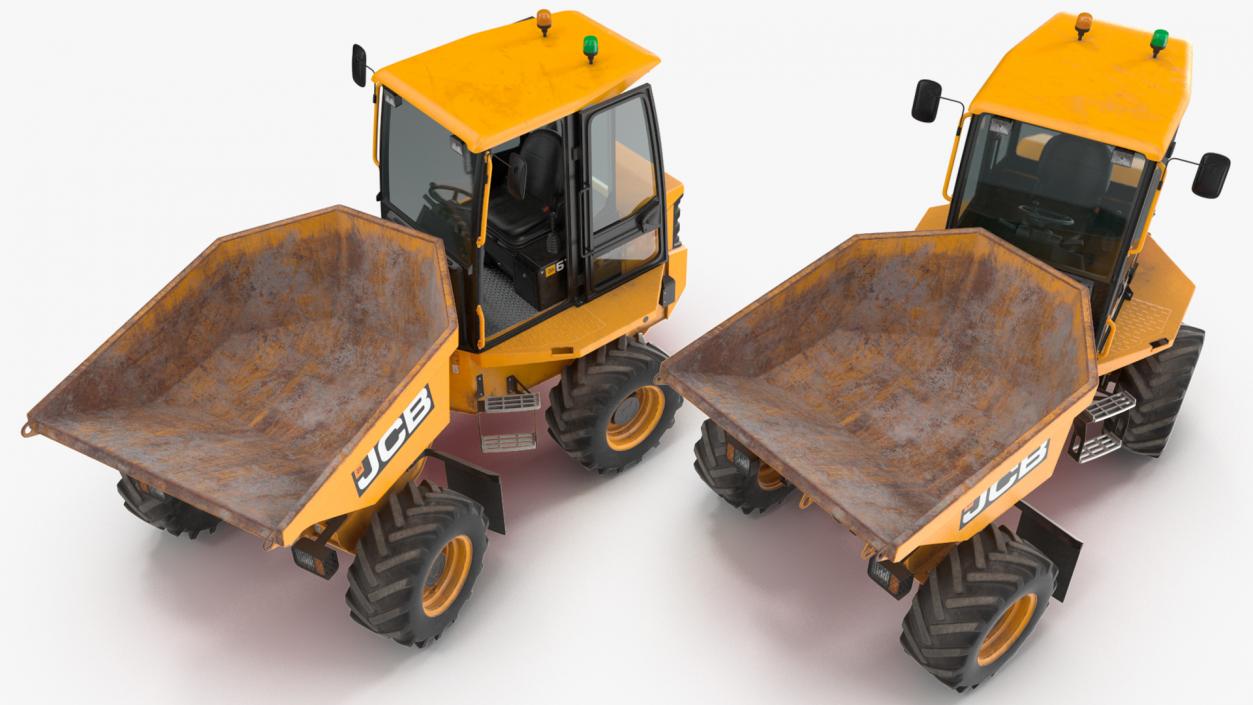 3D model JCB 6T-1 Cabbed Site Dumper Dirty Rigged