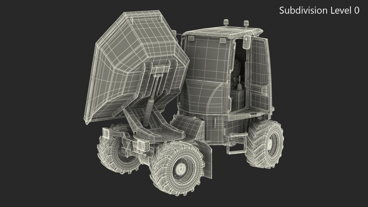 3D model JCB 6T-1 Cabbed Site Dumper Dirty Rigged