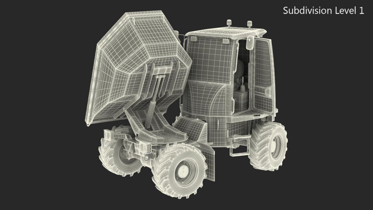 3D model JCB 6T-1 Cabbed Site Dumper Dirty Rigged