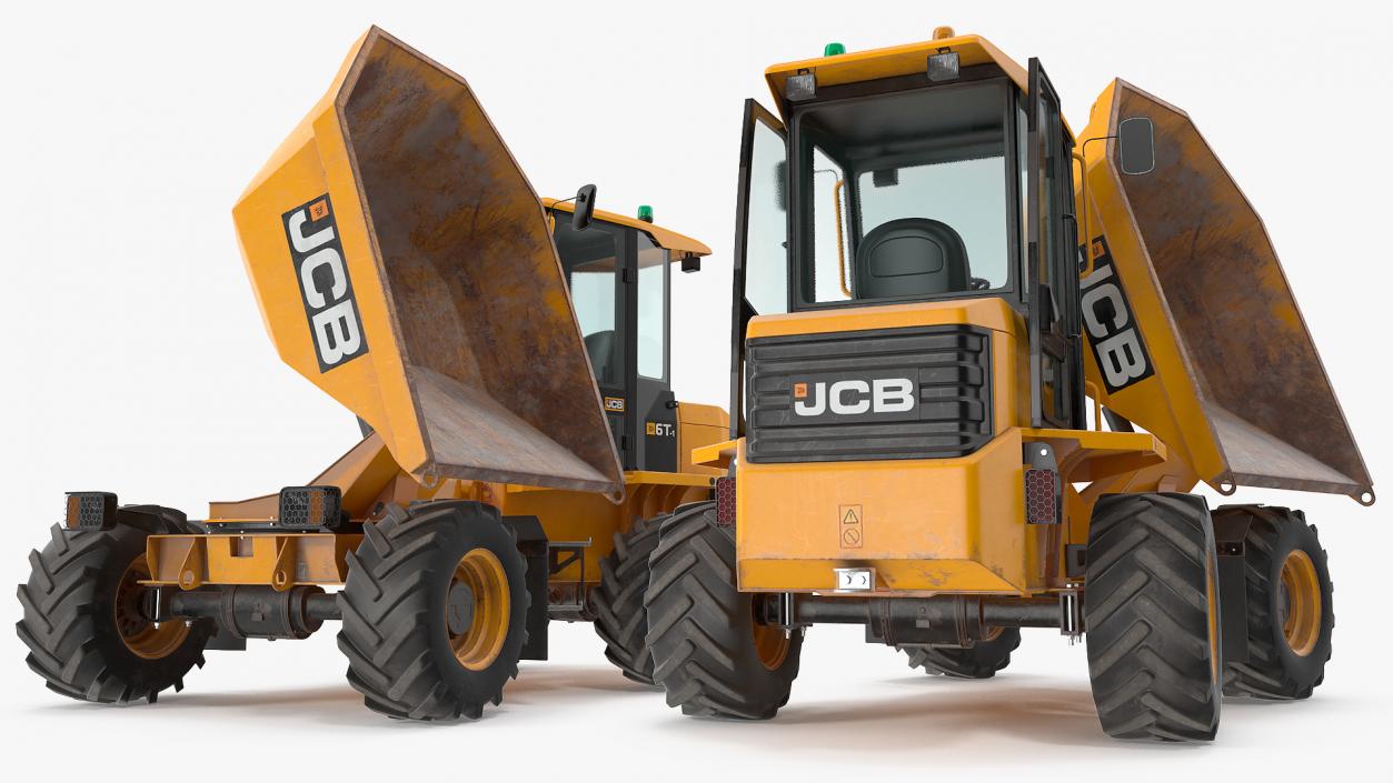 3D model JCB 6T-1 Cabbed Site Dumper Dirty Rigged